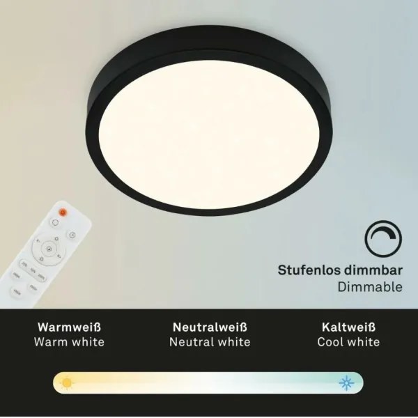 Plafonieră LED dimabilă RUNA LED/18W/230V Briloner 3701-015 + telecomandă