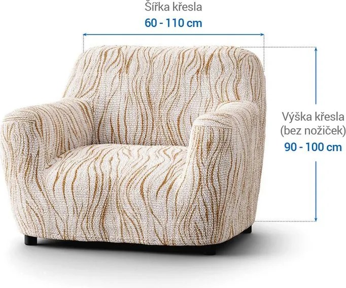 Gaico Huse bielastice UNIVERSO NOU bej cu dungi fotoliu (l. 60 - 110 cm)