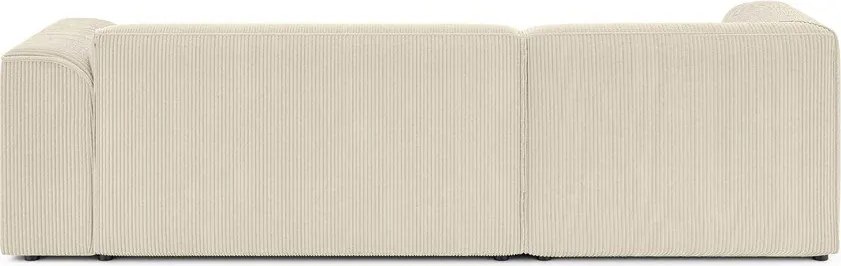 Colțar bej cu tapițerie din catifea reiată (cu colț pe partea stângă/cu șezlong) Merid – Ropez