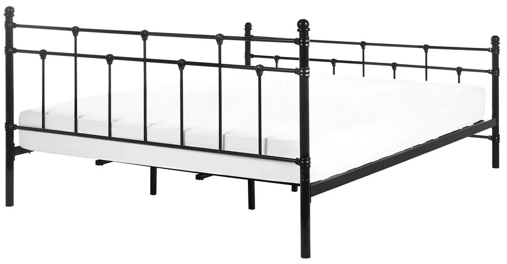 Pat matrimonial 180 cm LUXO (cu somieră) (negru). 1007327