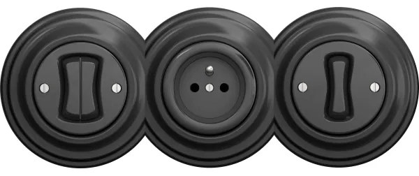 Kliklap - Comutator retro încrucișat fără ramă nr. 7 antracit