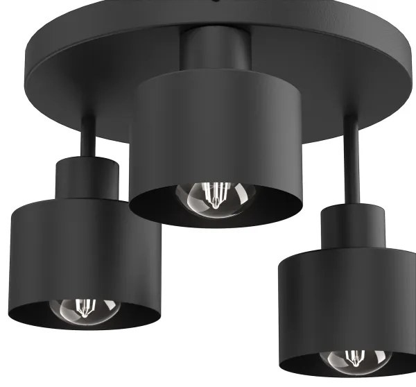 Plafonieră PARKLA 3xE27/15W/230V negru