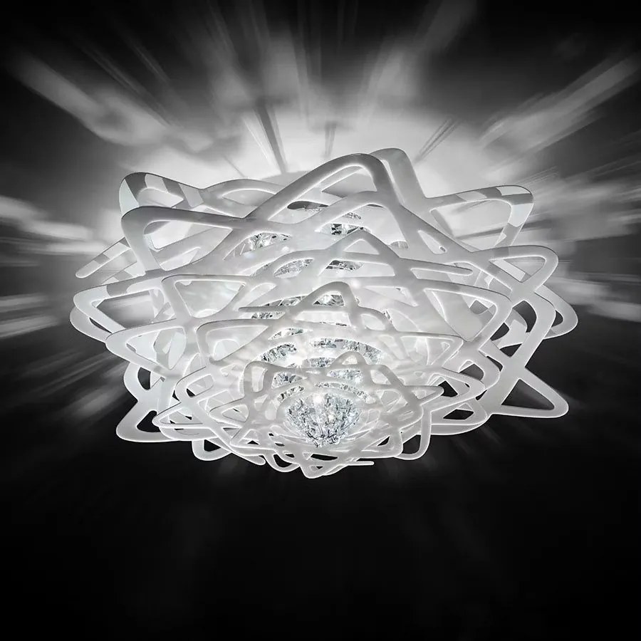 Lustra design Art Deco unicat realizata manual Aurora Mini alb
