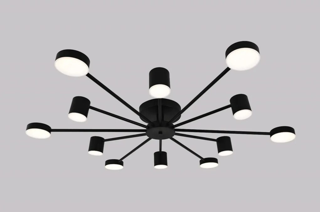 Lustra LED Cu Telecomanda, Elit's Esn R9029-12, 144W, Negru