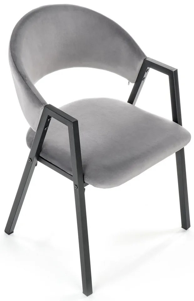Scaun de bucaterie Zayne, gri/negru