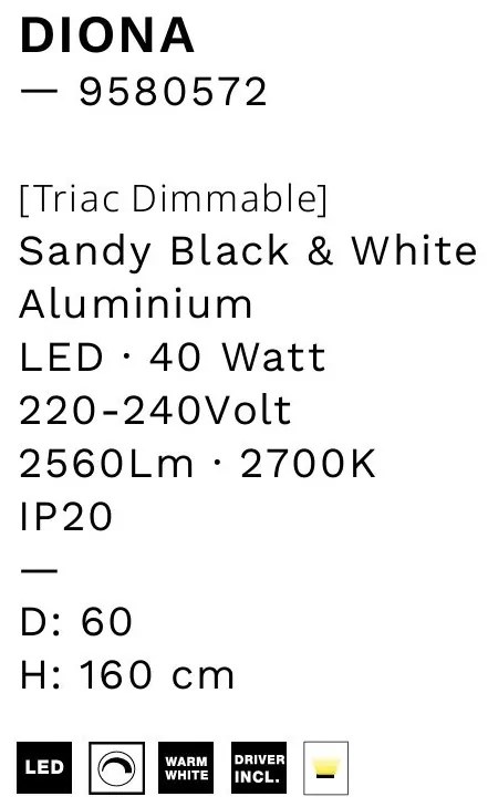 Lustra LED design modern DIONA 60cm, 2700K