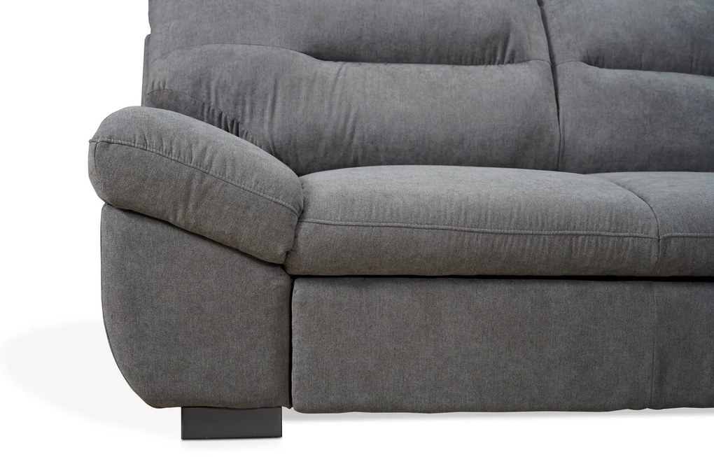 Coltar dreapta extensibil, Toronto, 218 x 262 x 94 cm, lada de depozitare, gri