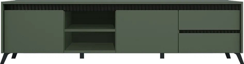 Măsuţă TV, verde smoke/negru, LONGY RTV2K2So