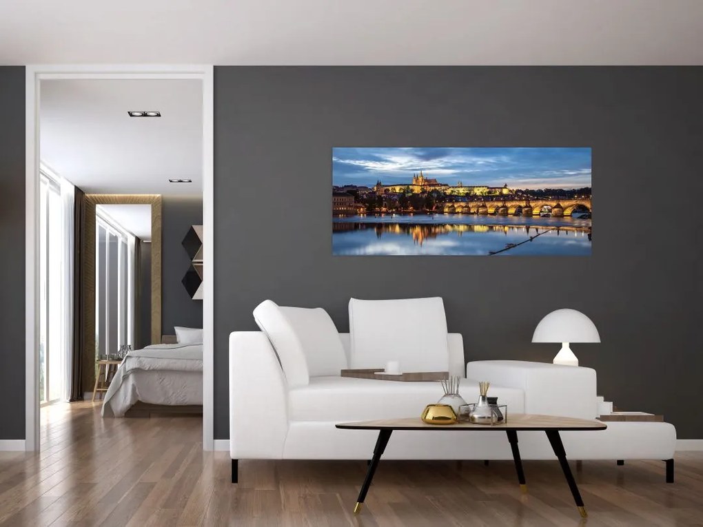 Tablou cu palatul din Praga și podul lui Carol (120x50 cm)
