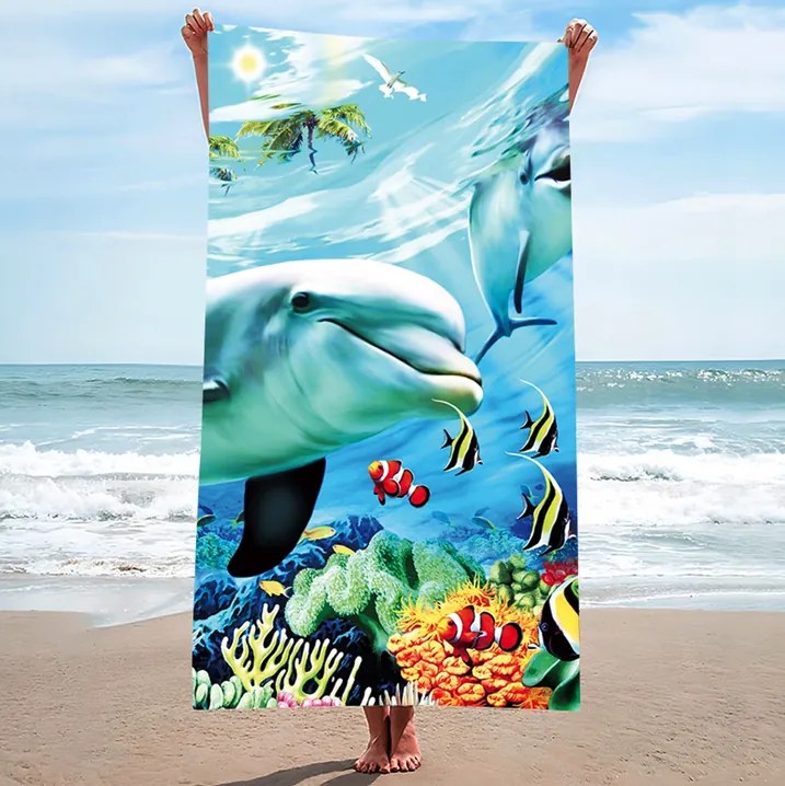 Prosop de plajă cu delfin Lățime: 100 cm | Lungime: 180 cm