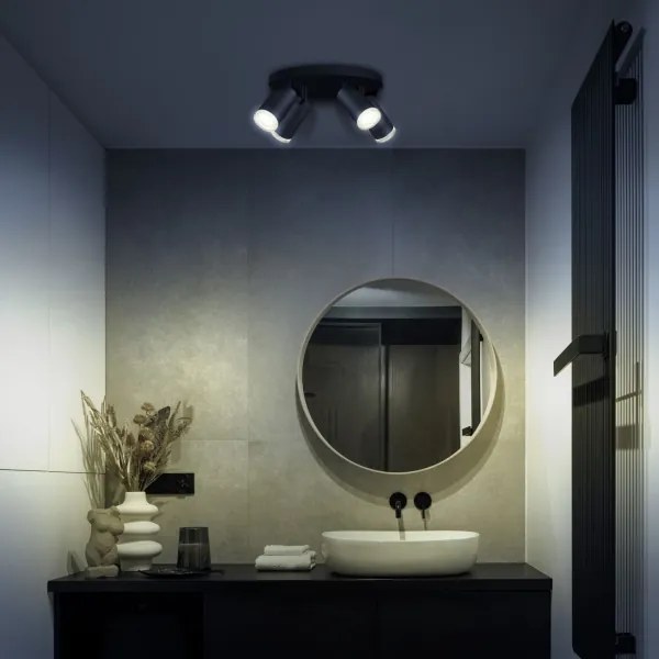 Spot LED RGBW reglabil pentru baie TURYN 4xGU10/4,8W/230V IP44 negru