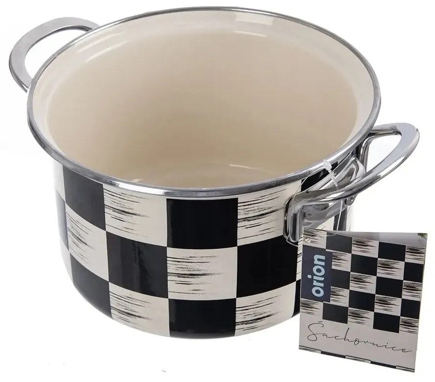 Orion Oală emailată Șah Lem, 2 l, diametru 18 cm