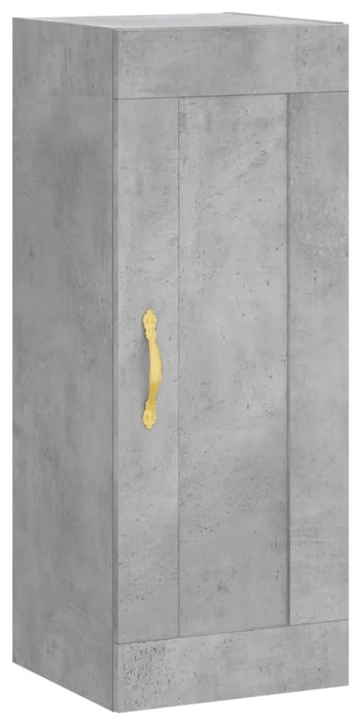 835022 vidaXL Dulap de perete, gri beton, 34,5x34x90 cm, lemn prelucrat