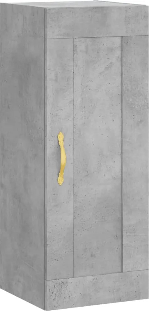 vidaXL Dulap de perete, gri beton, 34,5x34x90 cm, lemn prelucrat