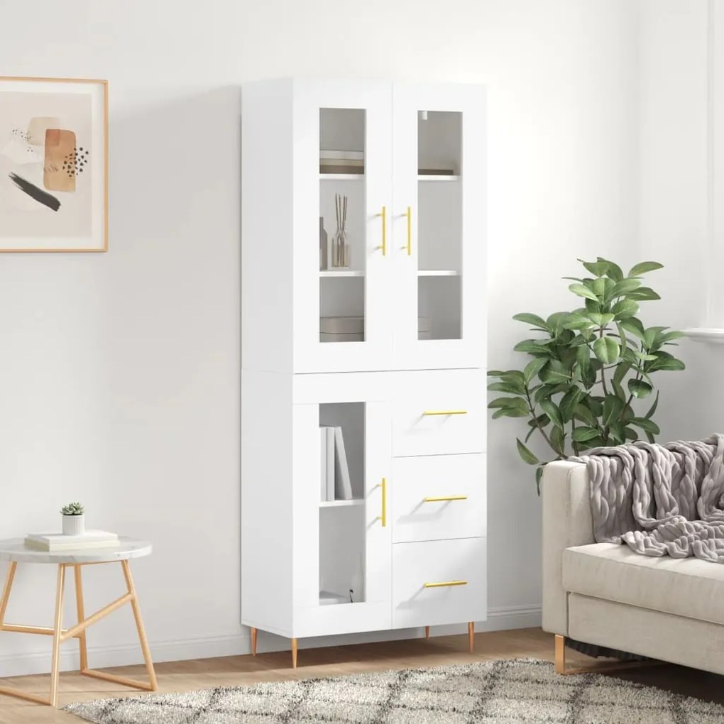 vidaXL Dulap înalt, alb, 69,5x34x180 cm, lemn compozit