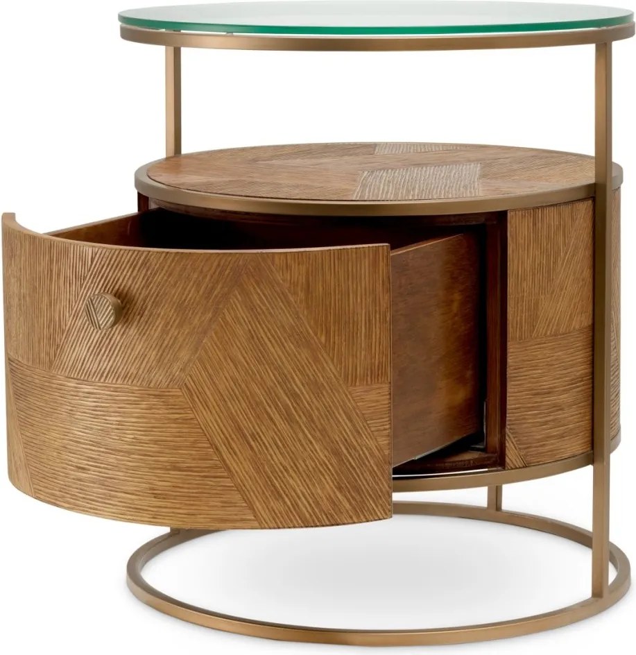 Noptiera, Masuta LUX, Furnir de stejar, Velutto