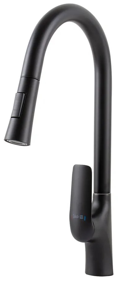 Ibiza Black Baterie de bucătărie cu duș extractibil