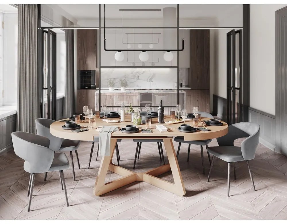 Măsuță auxiliară cu picioare din lemn de stejar Windsor & Co Sofas Bodil, ø 130 cm