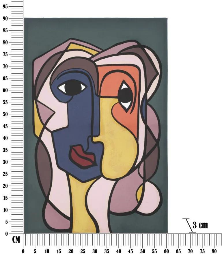 Tablou decorativ multicolor din lemn de Brad si panza, 60x3x90 cm, Double Face Mauro Ferretti