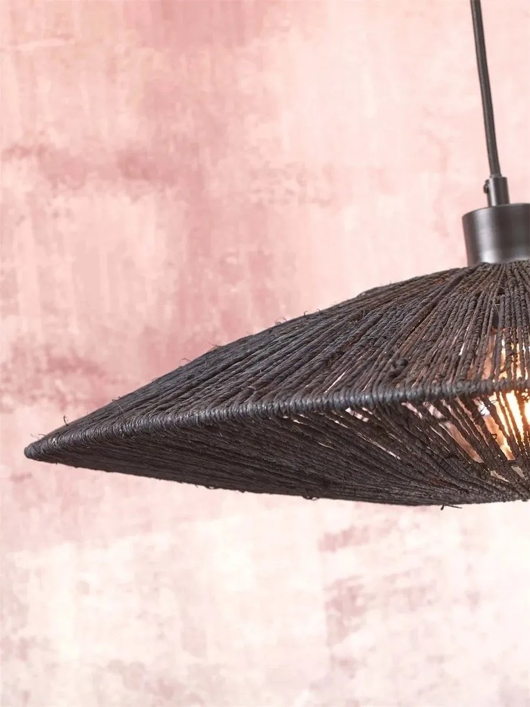 Lampa de podea eco din iuta Iguazu S 40cm, negru