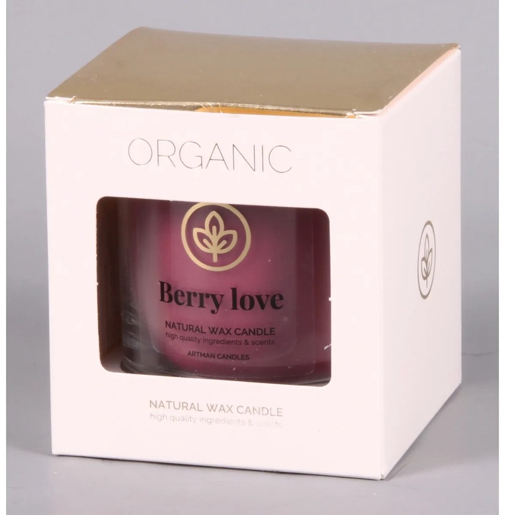 Lumânare parfumată în sticlă Berry love, 500 g, 9,5 cm