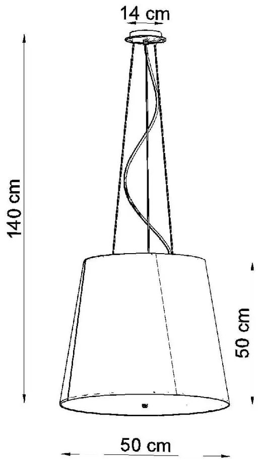 Lustră neagră cu abajur din sticlă ø 50 cm Tresco - Sollux