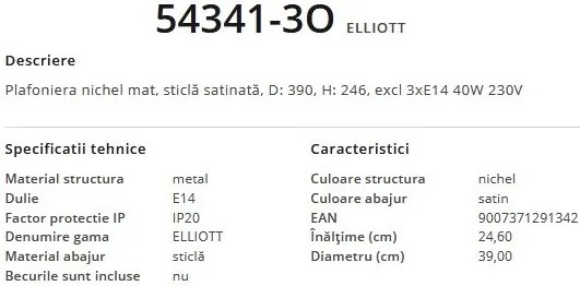 Lustra aplicata design modern 5 brate ELLIOTT 54341-5O GL
