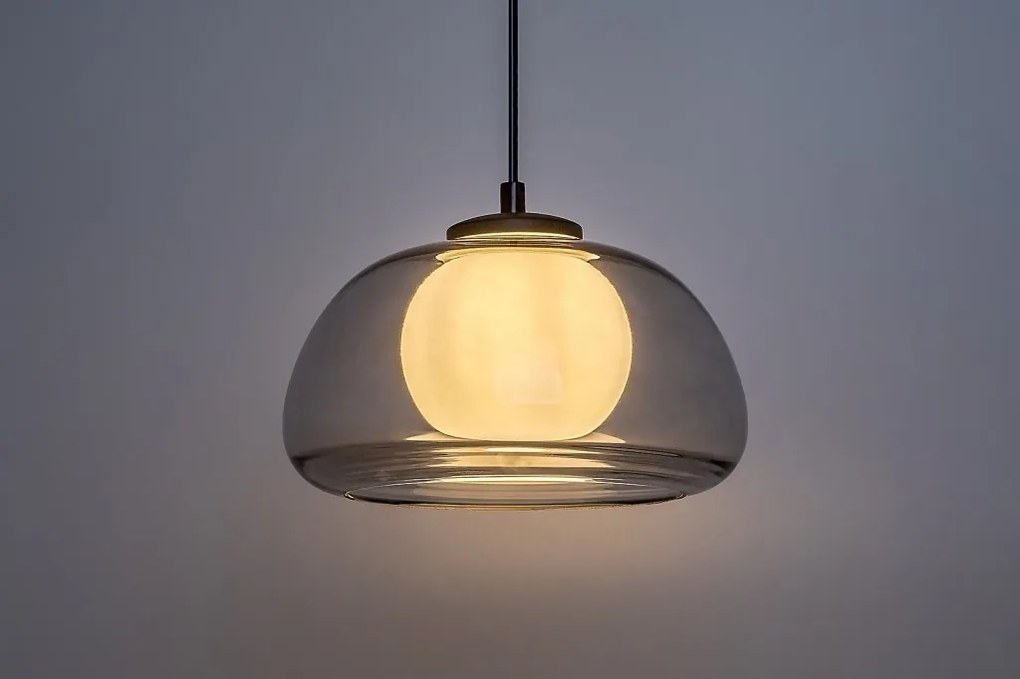 Lustra suspendata sticla fumurie Elowen