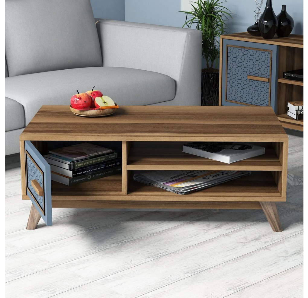 Mobilier living Aysha (Nuc + albastru). 1089282