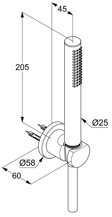 Set pară de duș, Kludi, Nova Fonte Puristic, cu suport de pară și furtun, alb mat, 2085053-15