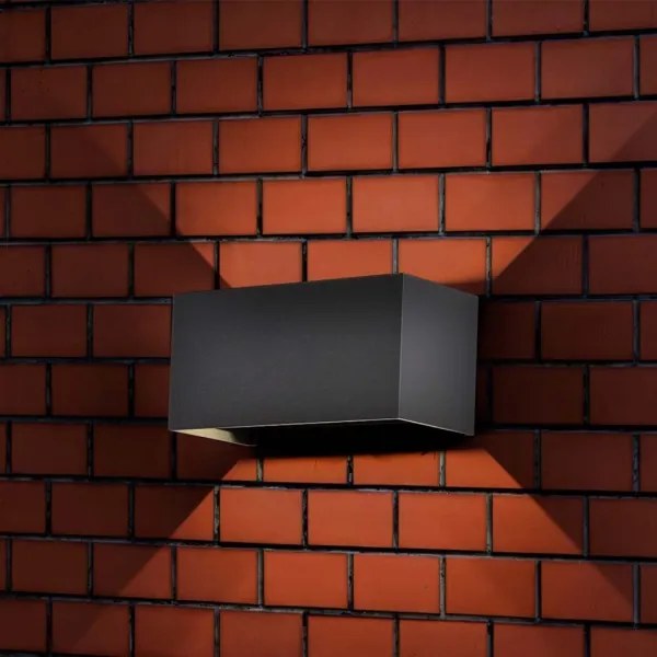 Aplica de perete LED pentru exterior, 24W/230V, 4000K, IP65, neagră
