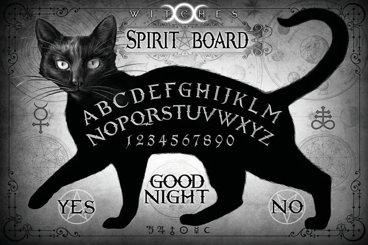 Ilustrație Black Cat Spirit Board, Alchemy