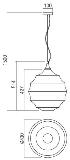 Lustră pe cablu Redo 01-1844 SLAG 1xE27/42W/230V d. 40 cm bej