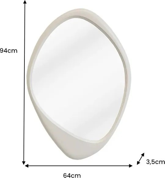 Oglinda de perete decorativa ORGANIC 90cm greige