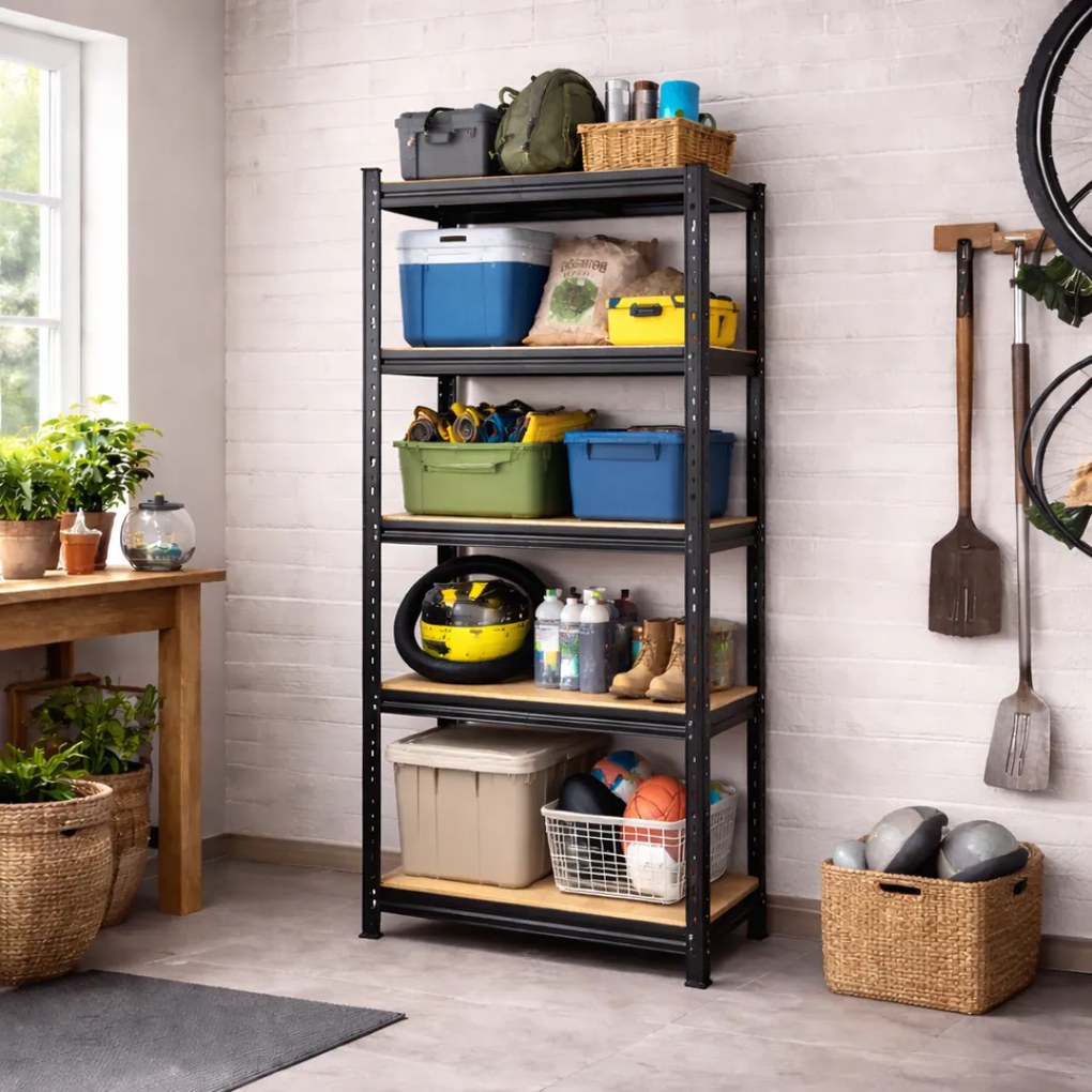 Raft cu capacitate mare HEAVY, max. 875kg, 90x40x180cm, negru Jurhan