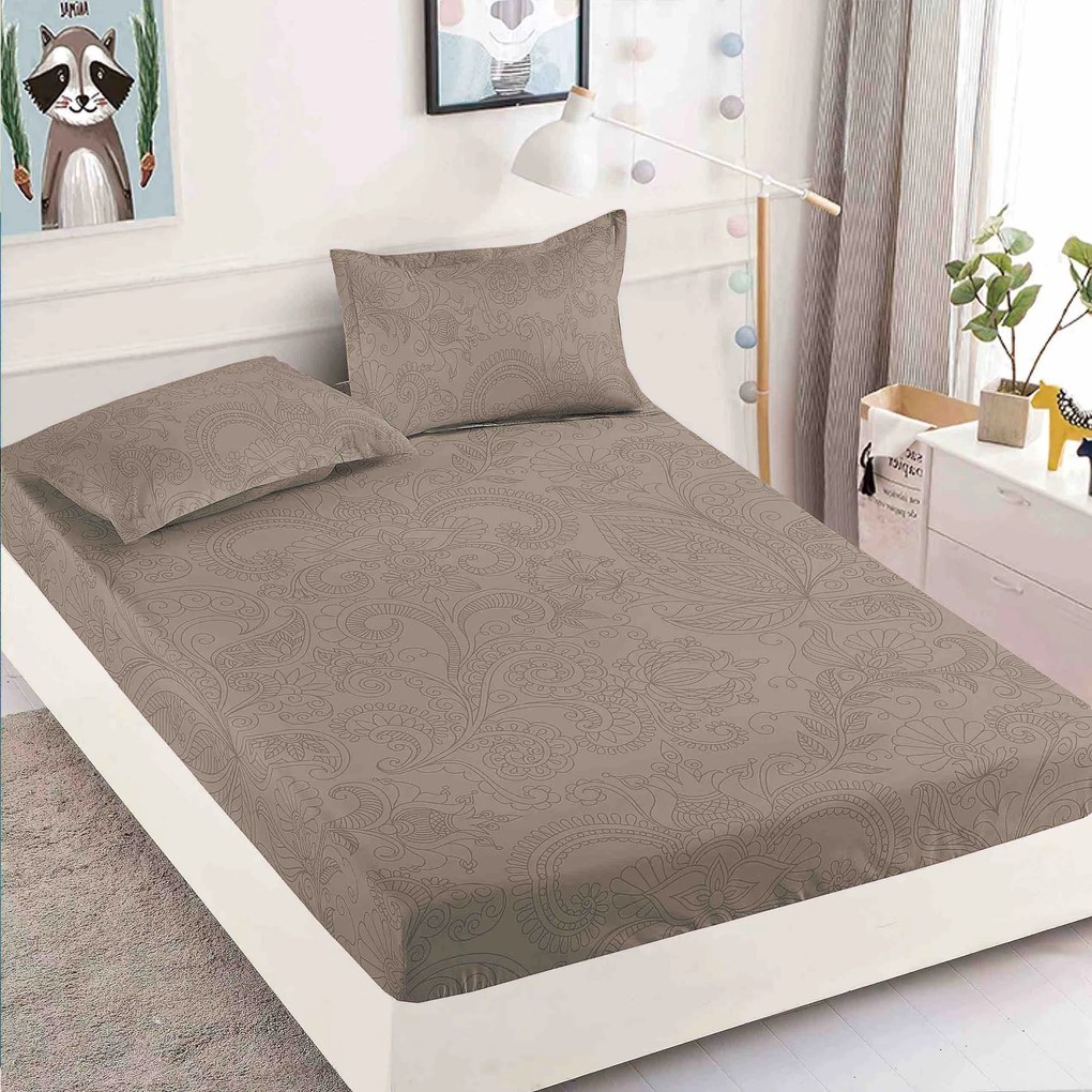 Lenjerie de pat 3 cu elastic 100% bumbac - a733 de la Onesleep