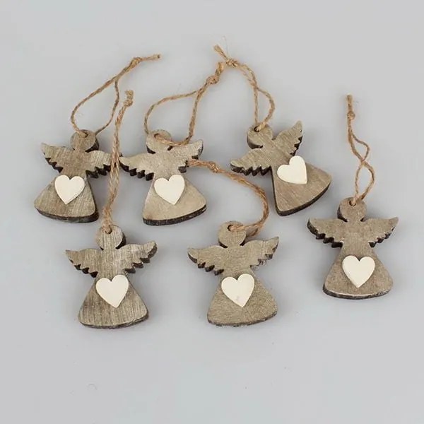 Set 6 decorațiuni suspendate Crăciun în formă de înger Dakls Edmund