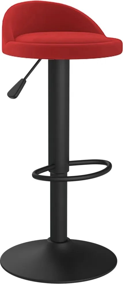 vidaXL Scaun de bar, roșu vin, catifea
