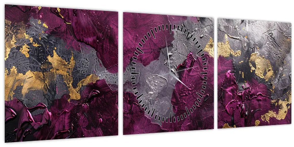 Tablou - Texturizarea abstracției (cu ceas) (90x30 cm)