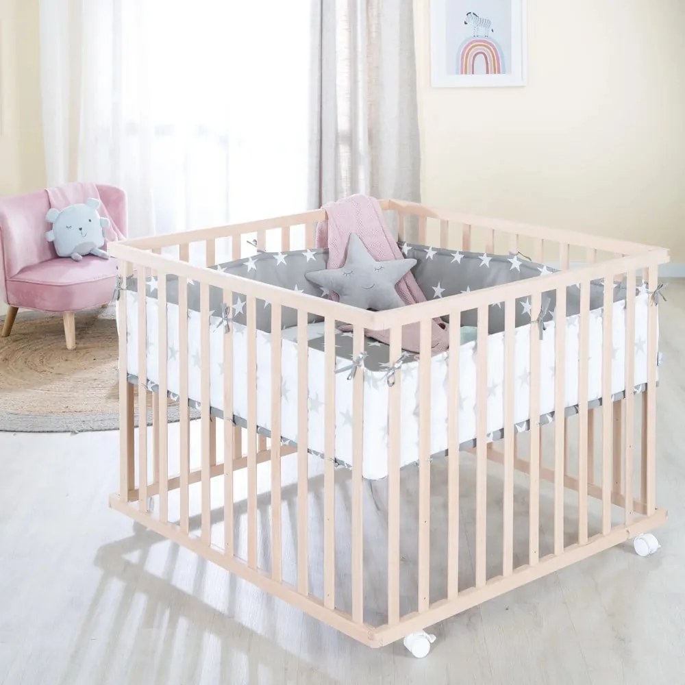 Țarc pentru copii în culoare naturală 100x100 cm – Roba