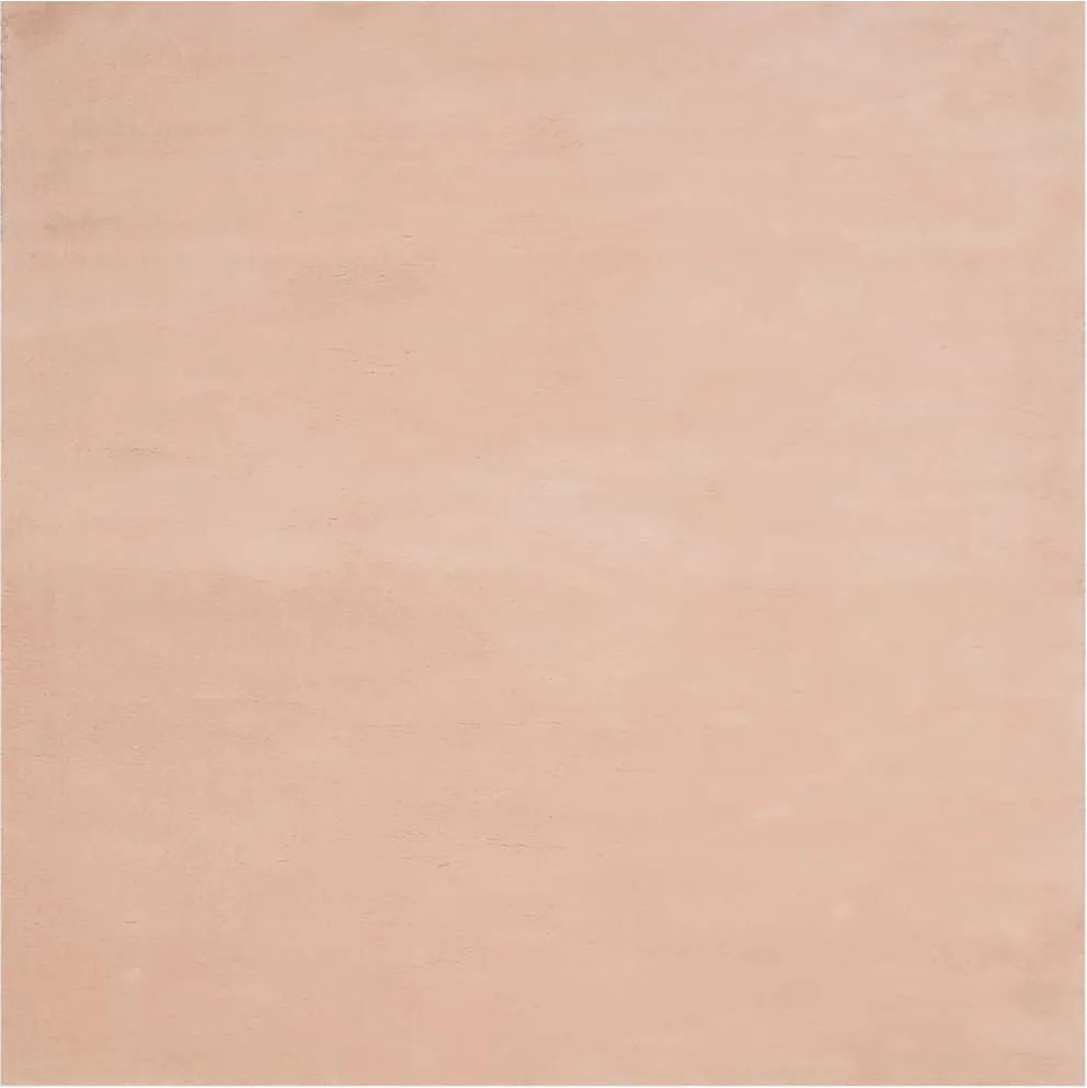 vidaXL Covor HUARTE, fir scurt, moale și lavabil, roz pudră, 160x160cm