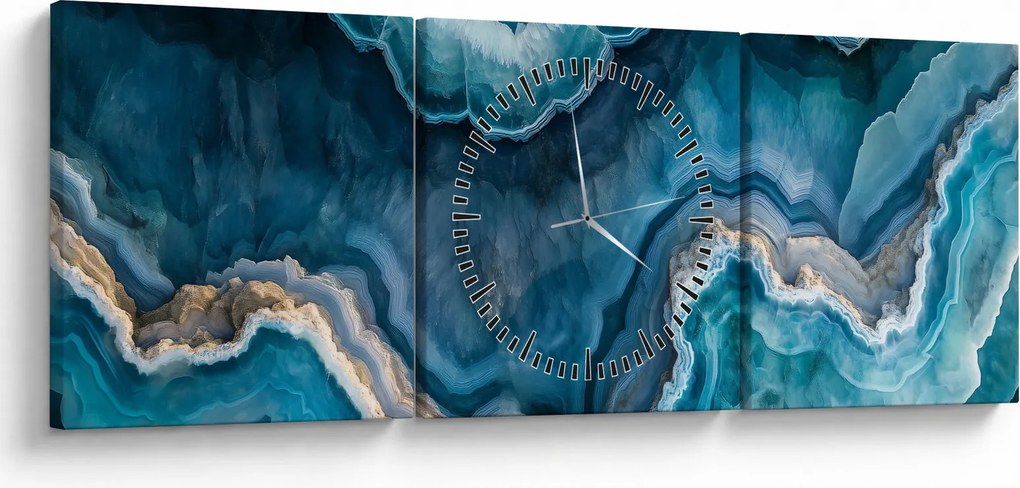 Tablou - Detaliu de acvamarin (cu ceas) (90x30 cm)