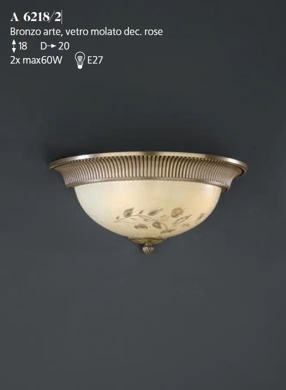 Aplica de perete din alama cu sticla decorata design italian 6208