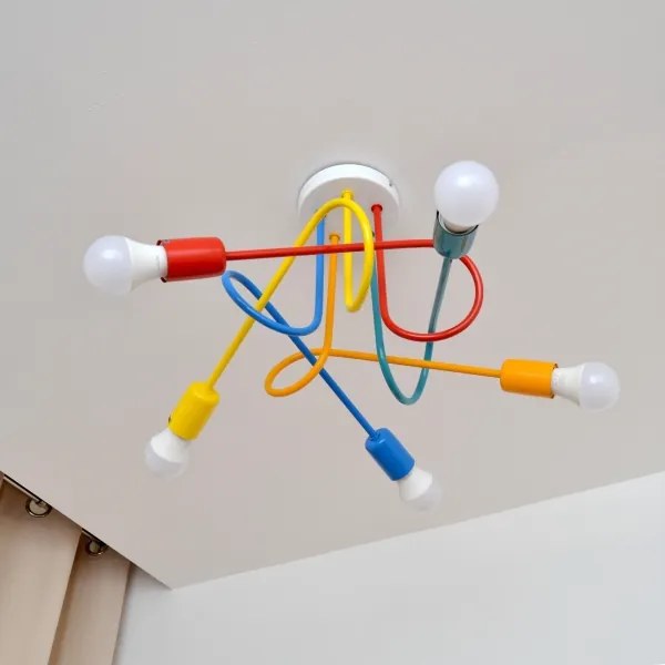 Lustr LED pentru copii OXFORD 5xE27/15W/230V montat pe tavan