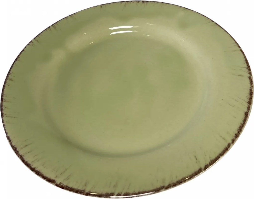 Farfurie Desert Glaze Verde-Lemon 20cm (glazurat manual)