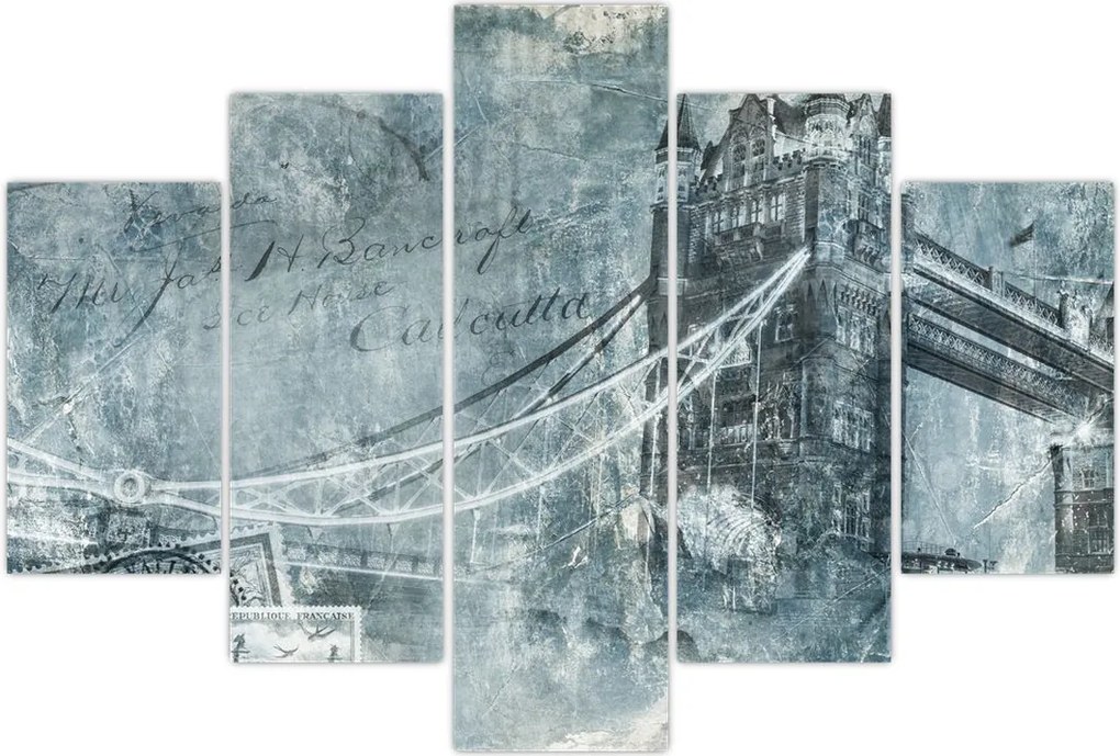 Tablou - Tower Bridge în tonuri reci (150x105 cm)