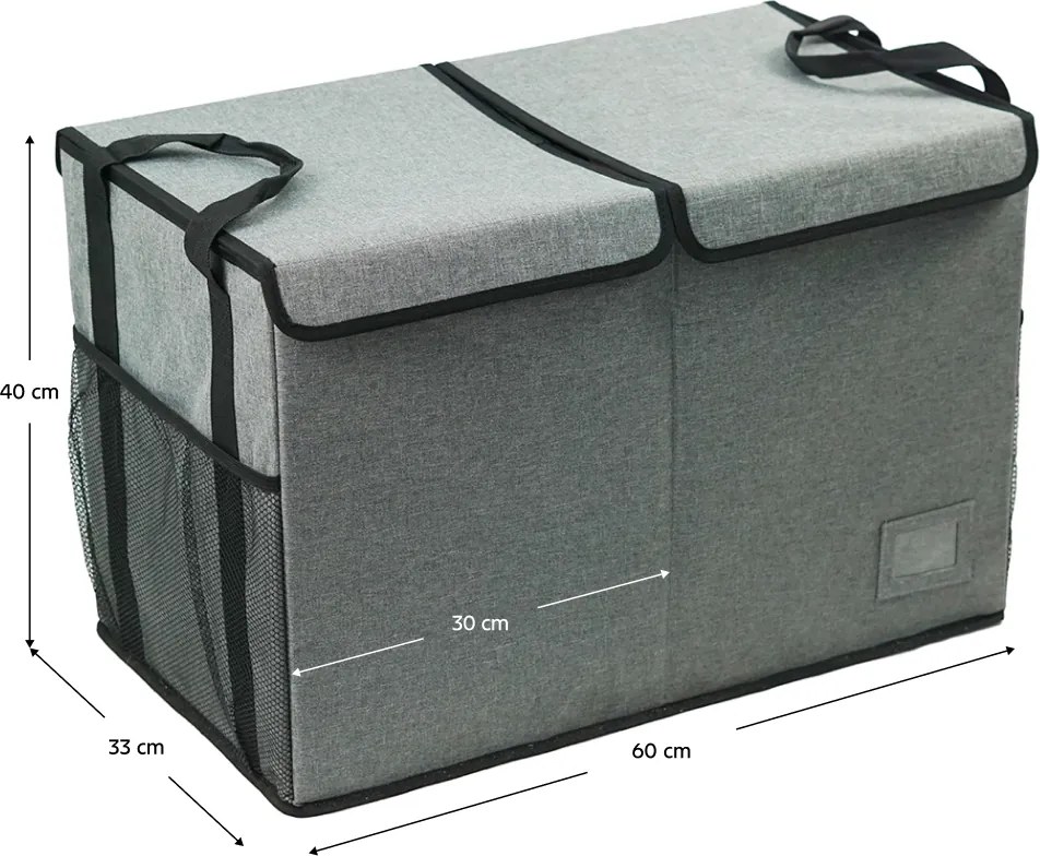 Cutie de depozitare pliabila, gri negru, DETER