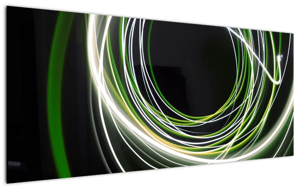 Obraz cu linii verzi (120x50 cm)
