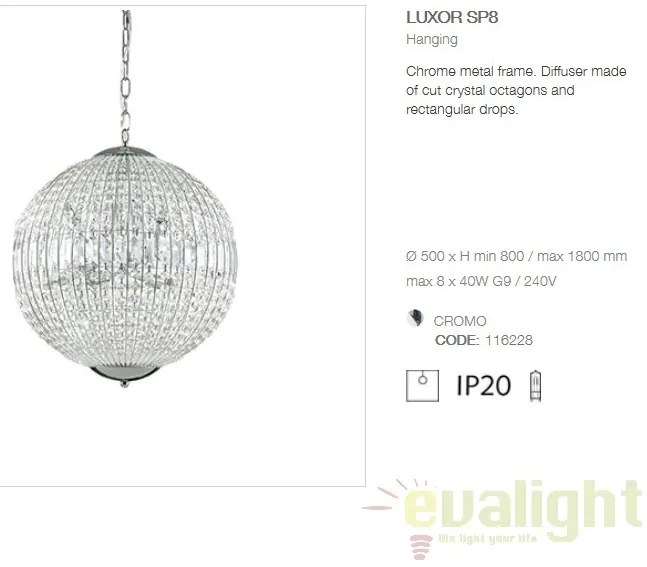 Lustra suspendata eleganta LUXOR SP8 116228