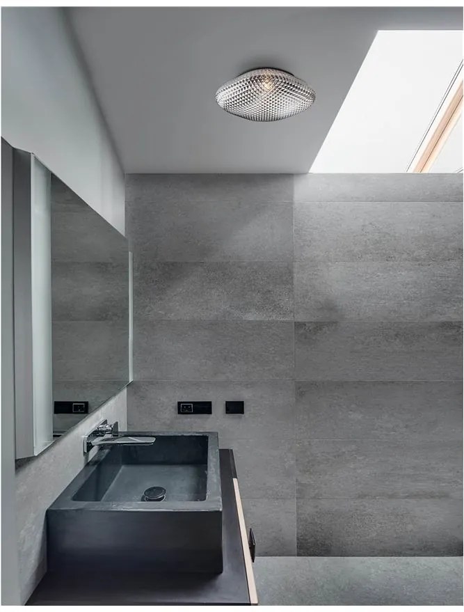 Plafoniera pentru baie moderna IP44 Sens sticla gri NVL-838124